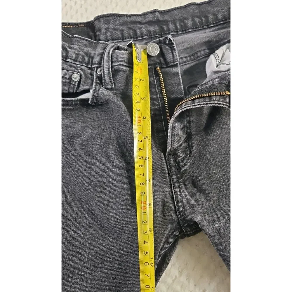 Levis 502 Regular Taper Jeans Mens 30x32 Gray Black Wash Denim Pants #0127